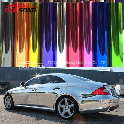 Flexible chrome! Silver chrome mirror vinyl car wrap sticker