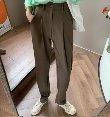 HziriP Elegant Formal High Waist Harem Straight Pants Women