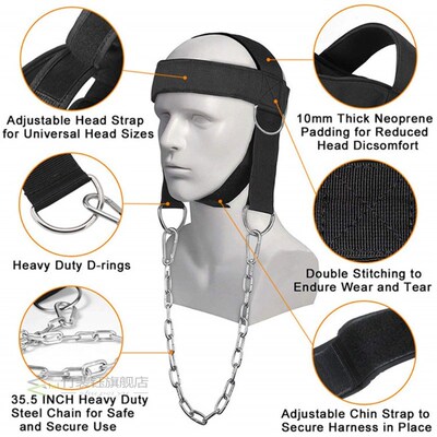Neck Muscles Builder Chain Equipment Exercise Trainer Gym D