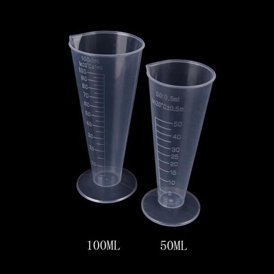 50ml / 100ml Transparent Measuring Cup Labs Plastic Graduate