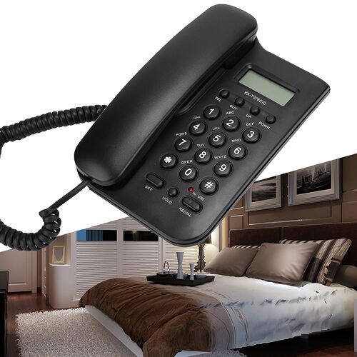 Caller Identification Landline Telephone Black Classical wit
