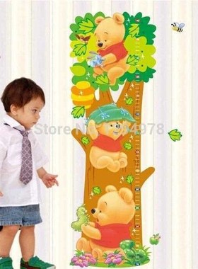 Cartoon Winnie the Pooh Animal Measurement of height DIY Wal