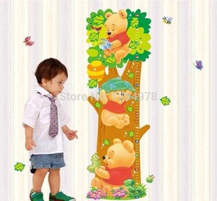 Cartoon Winnie the Pooh Animal Measurement of height DIY Wal