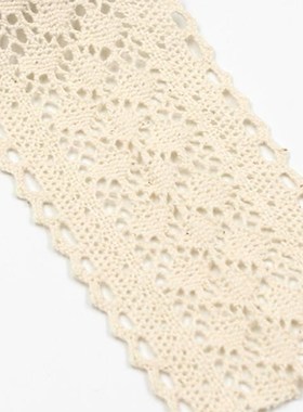 5yards/lot, 6cm Width, White Beige Black Cotton Lace Ribbon