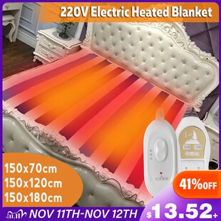 220V Electric Heated Blanket Thicker Double Body Warmer Bed
