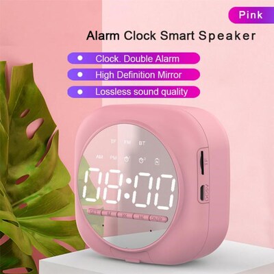 Digital  Led Mirror Alarm Clock Snooze Table Clock Wake Up L