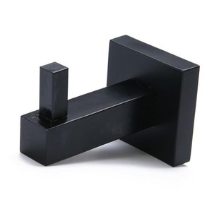 Black Square Robe Hook Towel Rack Rail Tissue Roll Toilet Br
