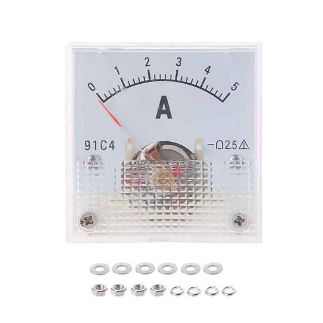 91C4 Ammeter DC Analog Current Meter Panel Mechanical Pointe