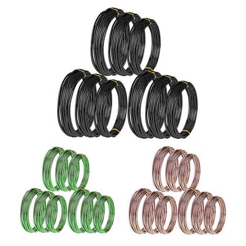 9 Rolls Bonsai Wires Anodized Aluminum Bonsai Training Wire
