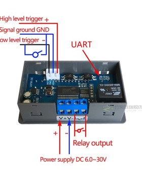 *DC 6-30V Time Relay Module Digital LED Double Relay Display