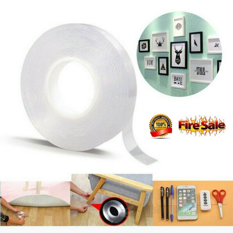 1M/3M/5M Transparent Nano Tape Washable Reusable Double-Side