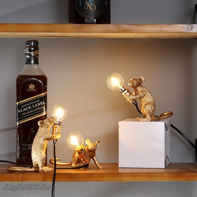 Modern Mini Resin Mouse LED Table Lamps for Living Room Bedr