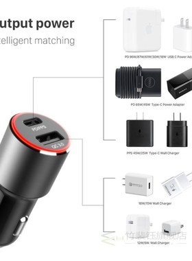 WOTOBE 2port 83W super fast car charger,1 Port SB C PD/PPS 6