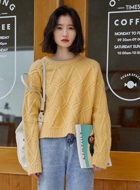 2021 autumn and winter new short knitwear loose and versatil