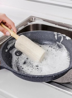 1 Pcs Wooden Luffa Cup Brush Hangable Household Wash Pot Was