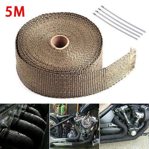 5m Car Motorcycle Heat Shield Wrap Tape Exhaust Pipe Thermal