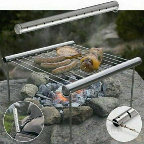 Stainless Steel Hiking Picnic Outdoor Camping BBQ Grill Port