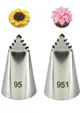 2pcs/set Medium Leaf Tips Stainless Steel Icing Piping Russi