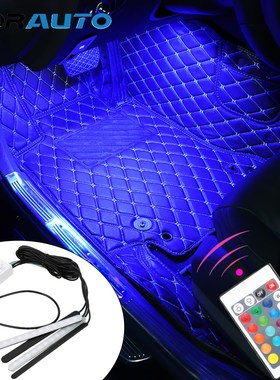 FORATO 4 in 1 Car Floor Foot RGB LED Strip Light Car Interio