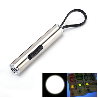 Stainless Steel Pocket Lamp 2 Modes Mini Banknote Checking U