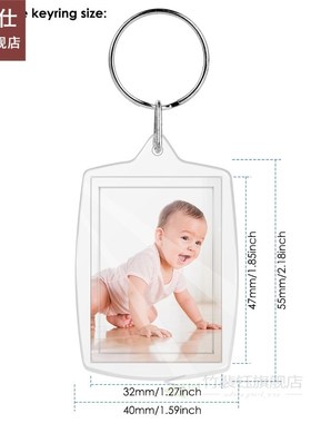 25pcs  Photo Insert Keychain Transparent Acrylic Blank Photo