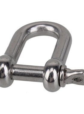 M6x38mm Straight D-Shackle, Short, Stainless Steel AISI 316