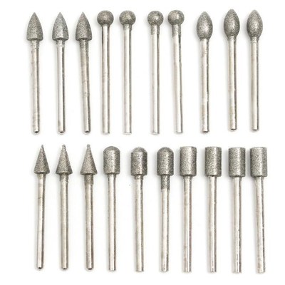 20Pcs/Set 3MM Emery Grinding Head Cone-shape Electric Grindi
