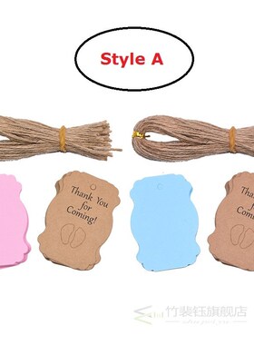 50set Baby Shower Gift Tag Thank You Tags Pink Blue Baby Fe