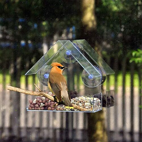 Creative Window Bird Feeders Clear Glass Window Viewing Bird
