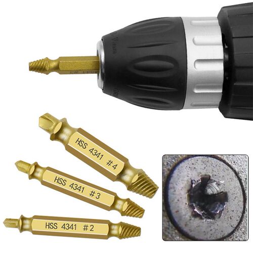 6Pcs Screw Extractor Set Practical Drill Bits Guide Broken D
