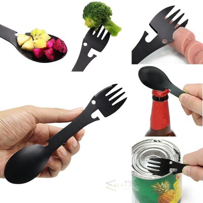 Multifunctional camping equipment Cookware Spoon Fork Bottle