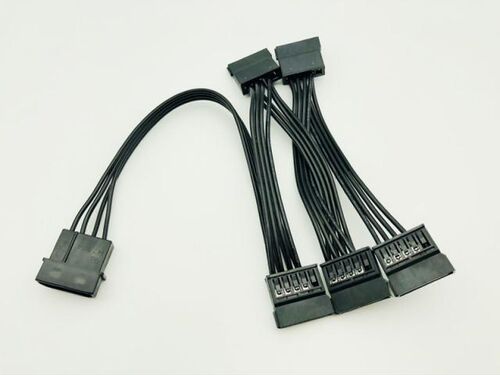 4Pin 18AWG Wire For Hard Drive IDE Molex to 5-Port 15Pin SAT