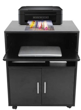 Printer Stand Table MDF Wooden Movable Storage Cabinet with