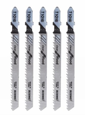 5Pcs T101B HCS 100mm Jigsaw Blade 适用于 Wood T-Shank Jig Re
