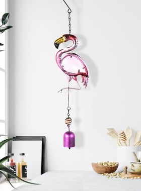 Flamingo Wind Chime Wrought Hang Metal Bird Bell Wind Spinne