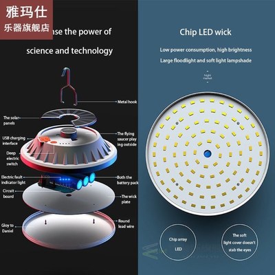 Lantern Bulb Hanging LED Night Light Solar Rechargeable Outd