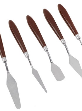 5pcs/set Metal Paint Brush Stainless Steel Spatula Art Scorp