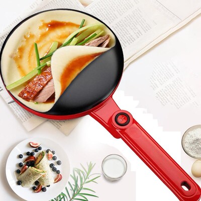 Kitchen 220V Non-stick Electric Crepe Pizza Maker Machine Ba