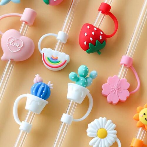 1PC Creative Silicone Straw Stopper Reusable Dust Cap Straw