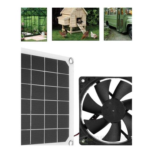 Solar Panel Exhaust Fan, 5V10W Waterproof Solar Exhaust Fan,