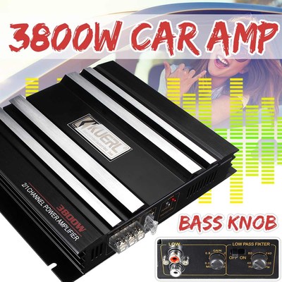 3800W Watt 2 Channel Car Audio Amplifier Stereo Bass Speaker