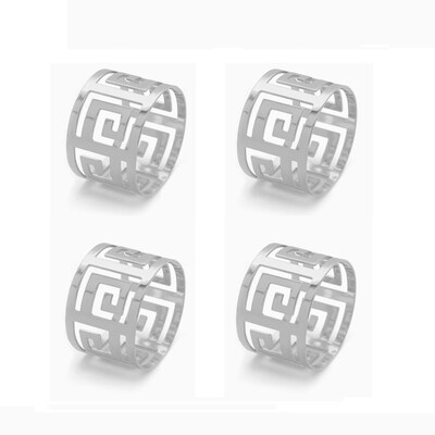 4Pcs Metal Alloy Napkin Ring Serviette Rings for Wedding Par