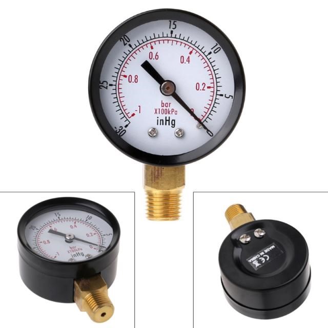 Vacuum Pressure Gauge Mini Dial Air Pressure Meter Double Sc