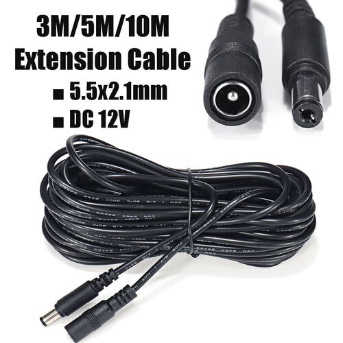 3/5/10m DC 12V Extension Cable Cord Male Female Power Adapte