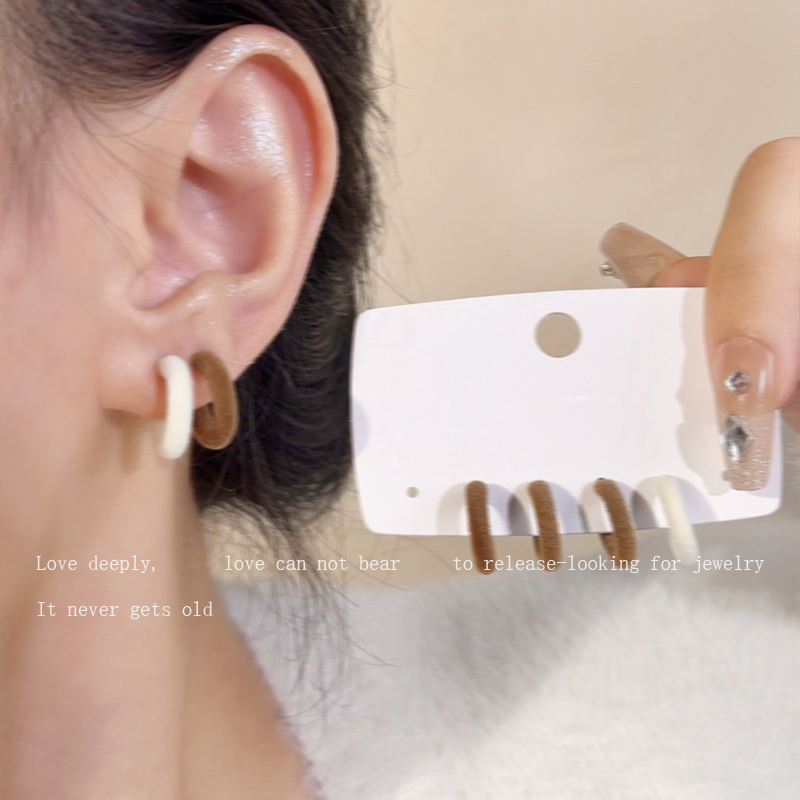 简约c型素圈高级秋冬植绒叠带