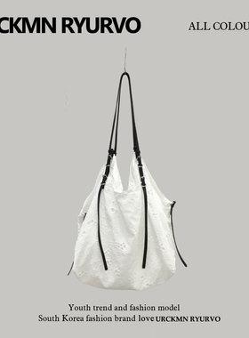 ZAR FENDEN蕾丝刺绣帆布包女2025新款轻便通勤包度假旅游大包