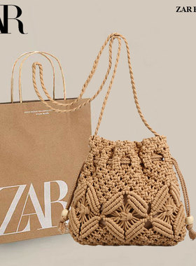 ZAR FENDEN包包女2025新款超火夏季通勤编织包百搭草编斜挎包