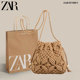 超火夏季 ZAR FENDEN包包女2025新款 通勤编织包百搭草编斜挎包