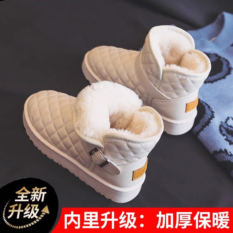 雪地靴女冬加绒棉鞋加厚防水短靴
