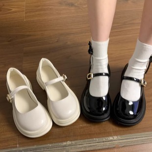 厚底玛丽珍小皮鞋女2025夏季新款复古浅口配裙子英伦风法式JK单鞋